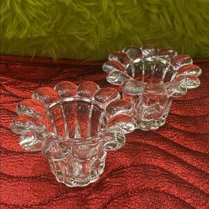 Elegant Clear Glass Candle Holders